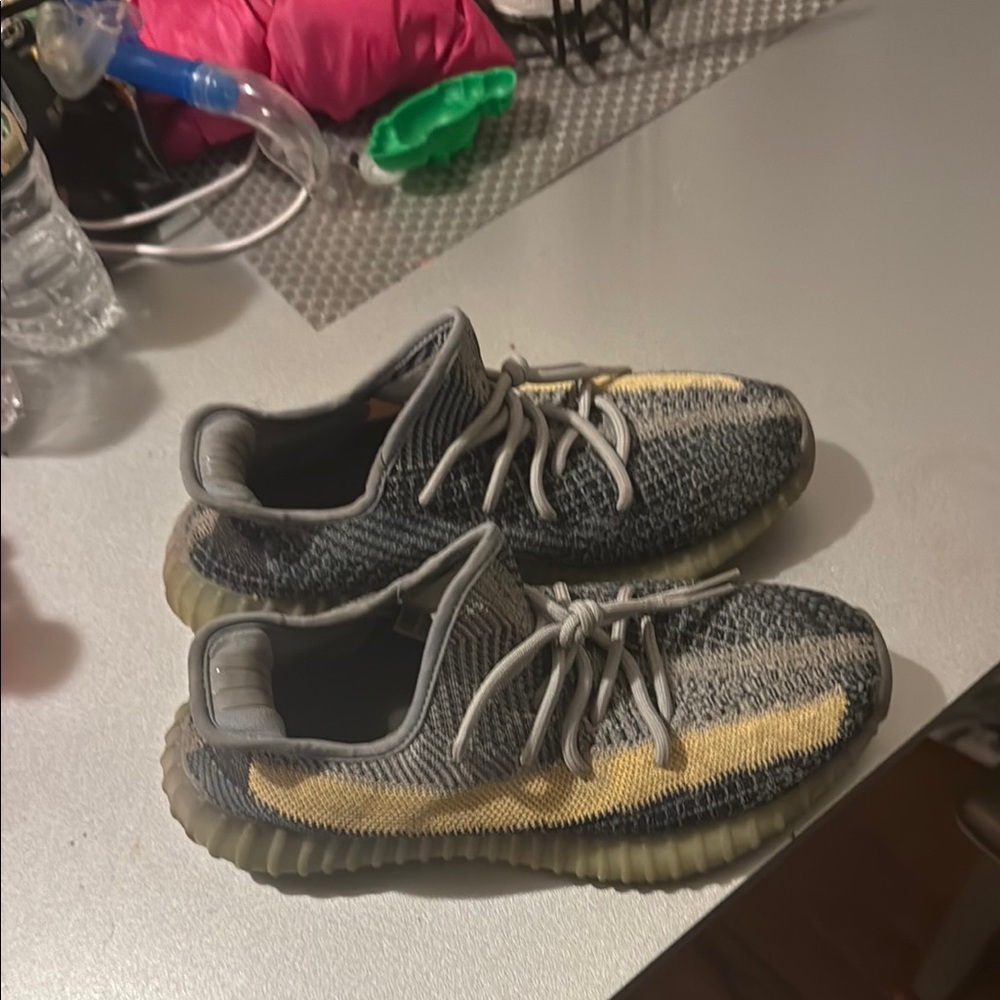 Yeezy Boost 350 V2 in Gray and Yellow